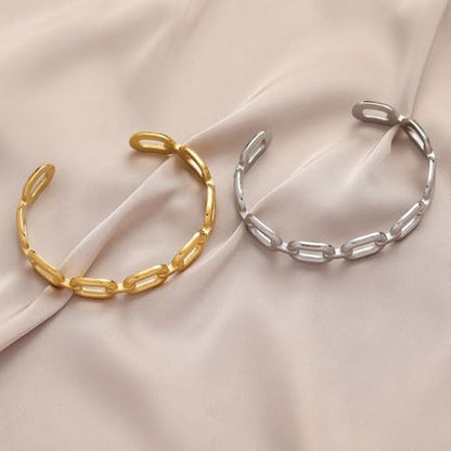 Womens Cuff Bracelets Heart Open Bangle Jewelry - color: Square Silver