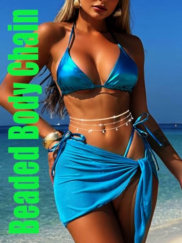 Ursumy Gold Waist Chains Layered Sequin Waist Chain Beaded Body Chain Adjustable Bikini Belly Chain for Women