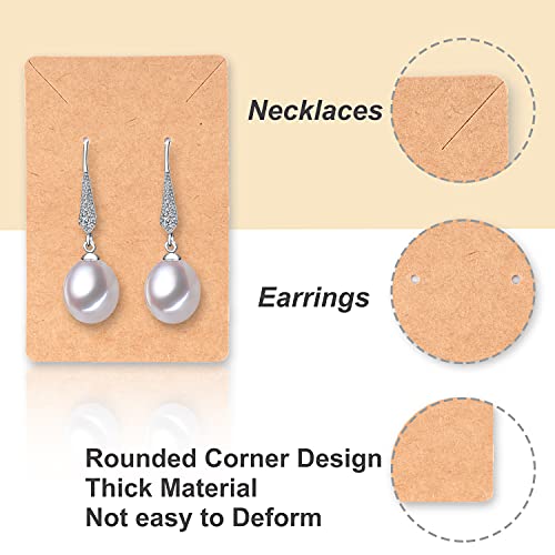 Earring Display Cards with 100 Pcs Earring Holder Cards 200 Pcs Earring Backs and 100 Jewelry Packaging for Earrings Necklace Jewelry Bags 3.5x2.4 Inches (Brown) - color: ZK100-Brown