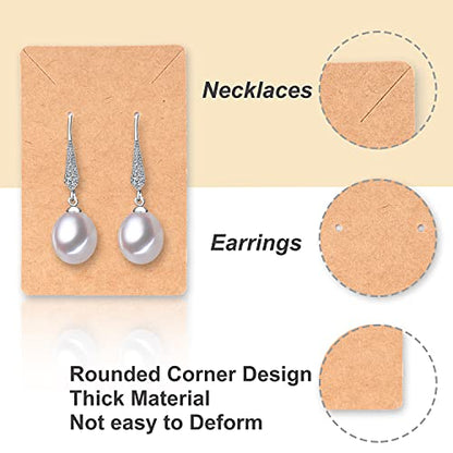 Earring Display Cards with 100 Pcs Earring Holder Cards 200 Pcs Earring Backs and 100 Jewelry Packaging for Earrings Necklace Jewelry Bags 3.5x2.4 Inches (Brown) - color: ZK100-Brown