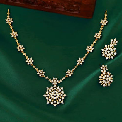 Antique Gold Plated Temple Jewellery Necklace Set with Earrings for Women, Traditional Indian Bridal Necklace Set, South Indian Choker Haram Style Jewellery Set, Ethnic Wedding Party Wear Necklace Set for Women - color: AD-Neck-120