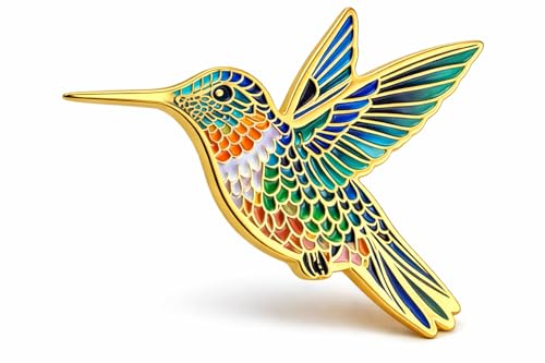 Hummingbird Soft Enamel Lapel Pin – Tropical Bird Wildlife Brooch Accessory for Jackets, Bags, Hats and Crafts