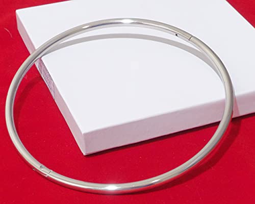 Cuff Store 6MM Petite Thin Polished Stainless Eternity Collar Locking Slave Collar 17inch