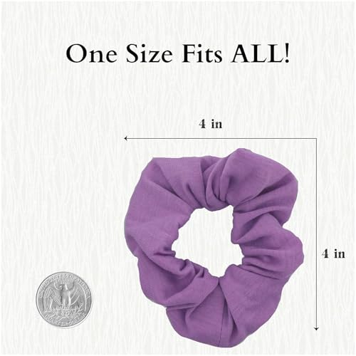9 Pack Scrunchies Hair Ties (Purples) - color: Purples