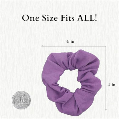 9 Pack Scrunchies Hair Ties (Purples) - color: Purples