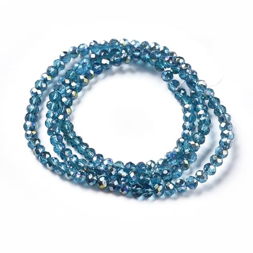 1350pcs Faceted Rondelle Glass Seed Beads 3x2mm Mini Crystal Loose Spacer Beads for DIY Friendship Bracelet Necklace Beading Craft Jewelry Making Ornament, Deep Sky Blue - color: Deep Sky Blue