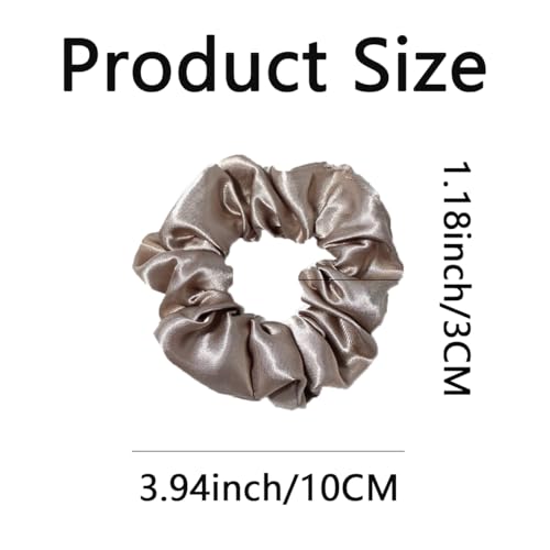 Silk Hair Ties Ponytail Holder Hairs Bow Ropes Elastics Hairtie Accessories Wide 0.8inch on Hair No Damage No Crease for Women Curly Thick Wavy Hair(30Pcs Grey) - color: Grey