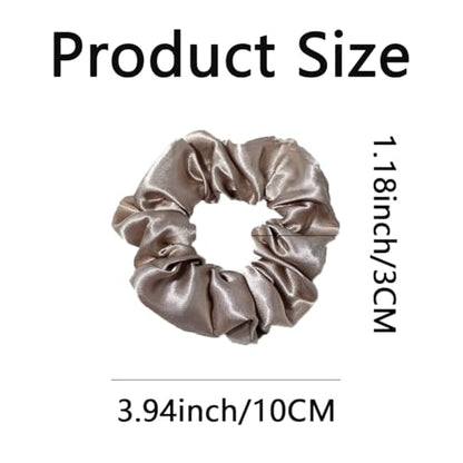 Silk Hair Ties Ponytail Holder Hairs Bow Ropes Elastics Hairtie Accessories Wide 0.8inch on Hair No Damage No Crease for Women Curly Thick Wavy Hair(30Pcs Grey) - color: Grey