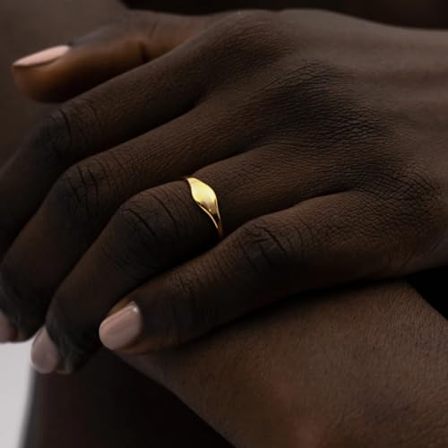 Hey Harper Gold Ring for Women - Gold Plated Stacking Waterproof & Sweatproof Jewerly Ring - Everday Non Tarnish Cute Fashion Circle Rings - style: Cindy Ring