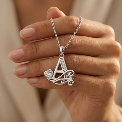 S925 Sterling Silver Initial Letter Necklaces for Women Dainty Letter Chain Necklace for Women Personalized Jewelry Gifts - style: AAA