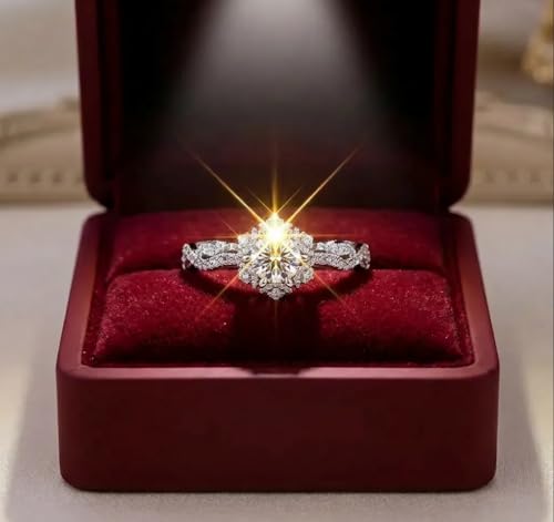 Women's Gorgeous Round Cubic Zirconia Eternity Ring - Shiny CZ Proposal & Wedding Band - color: Silver