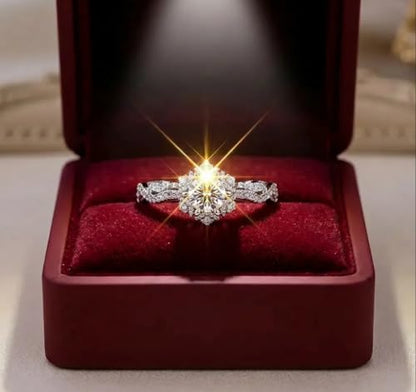 Women's Gorgeous Round Cubic Zirconia Eternity Ring - Shiny CZ Proposal & Wedding Band - color: Silver