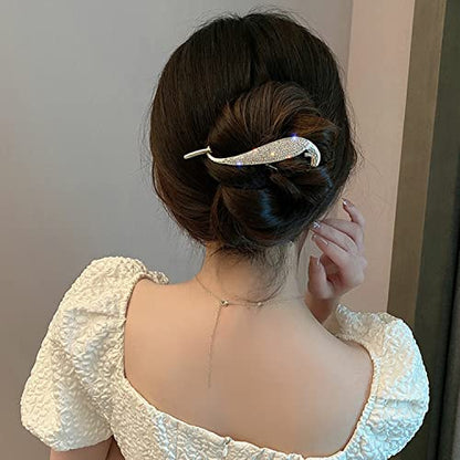 4PCS Hair Clip, Pearl Decor Banana Clip French Style Twist Hair Barrette Non Slip Jaw Hair Claws Hair Accessories