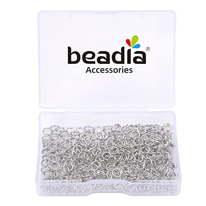 BEADIA Platinum Plated Jump Rings Non Tarnish 5mm 400pcs for Jewelry Making Findings - color: Platinum, size: 0.7x5mm