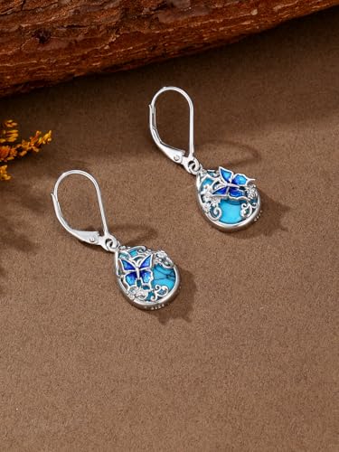 Dorunmo s925 Sterling Silver Western Dangle Drop Earrings Birthday Jewelry Gifts for Women - style: Butterfly