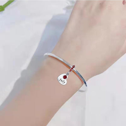 NARTGO January-December Birthstone Birthday Charm Heart Dangle Beads Jewelry Gift for Women Compatible with Pandora Bracelets & Necklaces - style: July Birthstone