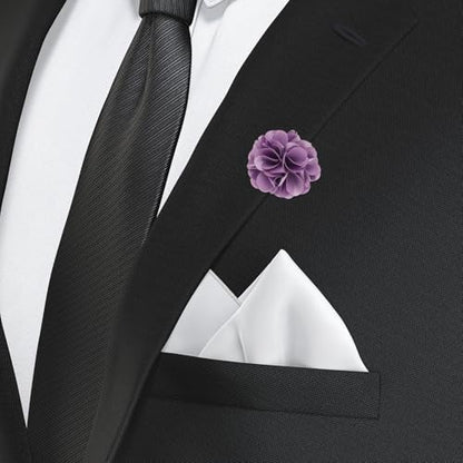 PATIKIL Flower Boutonnieres Pin, Lapel Pin for Men Camellia Flower for Suit Wedding Graduation Anniversary Graduation Outfit Accessories - color: Light Purple