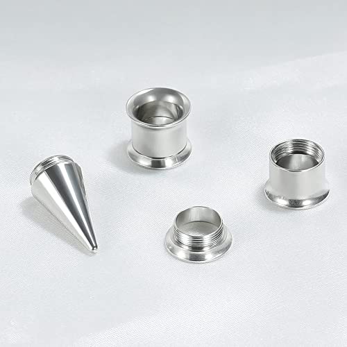 36PCS Ear Gauge Stretching Kit Stainless Steel Double Flare Alloy Tapers 3 In 1 Plugs Set Eyelet 14G-00G - color: (1.6-10mm)-Silver-Flare