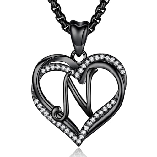 INFUSEU Unique Initial Necklaces for Women Girls Small Heart Letter Jewelry, Meaningful Personalized Gifts - style: N
