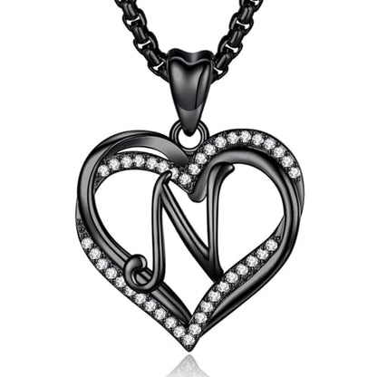 INFUSEU Unique Initial Necklaces for Women Girls Small Heart Letter Jewelry, Meaningful Personalized Gifts - style: N