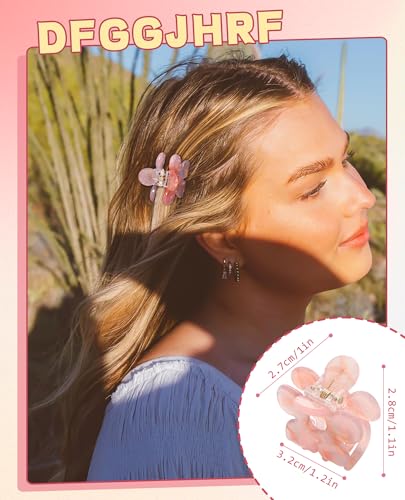 Molans 12 Pcs Small Hair Clips Mini Claw Jaw Clips Women Girls Thin Hair | Tiny Short Acrylic Cute Clips Non Slip Little Hair Accessories Clamps for Half Updo Styling Fine Hair Bangs Kids Toddlers - color: Sequins(Flower)