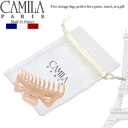 Camila Paris CP2887 French Large Hair Clips for Women Thick Hair for Long Curly Wavy Hair, Girls Hair Claw Clip, Durable Styling Big Claw Clip for Thick Hair, Strong Hold No Slip Grip, Made in France - color: Beige 6"