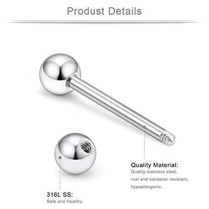 14G 16mm Glow in The Dark Flexible Acrylic Straight Tongue Nipple Ring Retainer Piercing - color: 36PCS - Option D