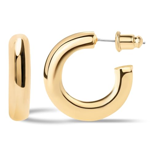 14K Gold Plated Sterling Silver Enamel Color Huggie Hoop Earrings for Women – Wide Range of Vibrant Color Options Available - color: Neon Pink 2pc Bundle