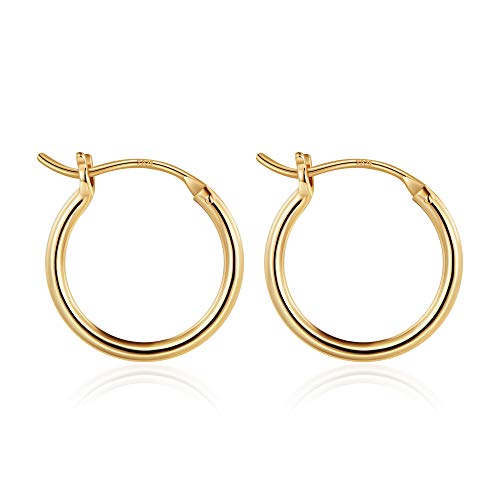 M MOOHAM Hoop Earrings for Women, Hypoallergenic 14K Gold Plated Earrings | Gold Plated Hoop Earrings Set for Sensitive Ears, Earring Stack for Women Trendy, Jewelry Gifts Lightweight 13-60mm