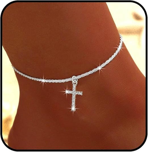 Shimmer Starry Sky Broken Silver Snake Chain Jewelry Set for Women | Dainty Luxury Glitter Clavicle Necklace, Adjustable Anklet, Minimalist, High-End Layering Accessories