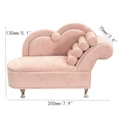 Openable Sofa Jewelry Box, Earrings Necklace Storage,Beauty Sofa | Miniature Sofa Velvet Chair Design,Gift for Girls and Women - color: Beauty Sofa