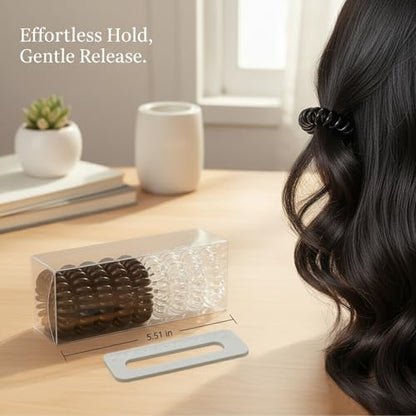 9 Pack Spiral Hair Ties, Telephone Wire Ponytail Holders for Thick Long Hair, Elastic Coils