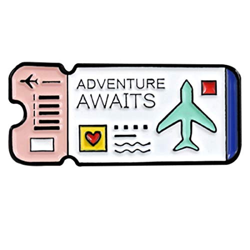 Premium Handmade Enamel Lapel Pin Brooch Badge - color: Adventure Awaits, size: 1 Pin