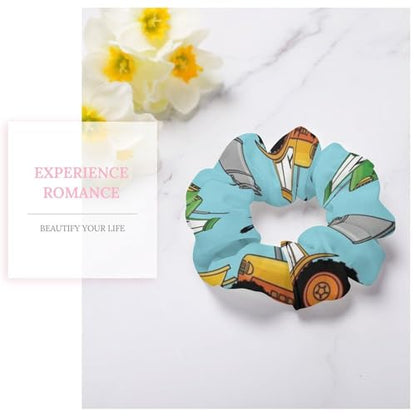 No-Damage Scrunchies for Women Milk Farm Tractors, Gentle Spiral Coils, Traceless Ponytail Holders for Night, Sleep, and Bedtime - color: Style (856)