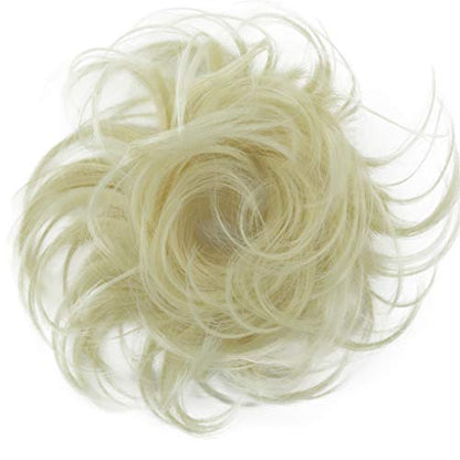CAISHA Small Scrunchy Updo Hairpiece Ponytail Extensions Hair Tie White Blonde HG4a - color: white blonde #88 HG4a