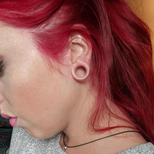 10G-25mm Flesh Skin Solid Soft Silicone Gauges Plugs for Ears Saddle Double Flared Ear Gauges Flesh Stretching Kit Expander Hide Tunnels Plugs Piercing Jewelry for Women Men - color: 22mm=7/8 inch
