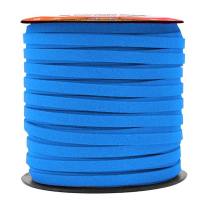 Mandala Crafts 5mm Azure Blue Faux Suede Vegan Leather, Jewelry Making | 50 Yards Durable Flat Leather Strings, Laces & Strips for Bracelets, Necklaces, Braiding, Dream Catchers Supplies & Chokers - color: Azure Blue, size: 5mm 50 Yards