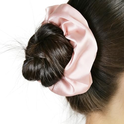 8pcs Hair Clips and Scrunchies Set for Women – 4 Non-Slip Matte Claw Clips, 4 Big Satin Scrunchies, Hair Accessories for Thick Thin Hair, Birthday/Party/Daily Use, Pink - color: Light Pink