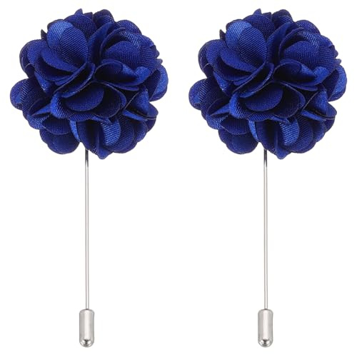 PATIKIL Flower Boutonnieres Pin, Lapel Pin for Men Camellia Flower for Suit Wedding Graduation Anniversary Graduation Outfit Accessories - color: Blue