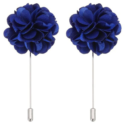 PATIKIL Flower Boutonnieres Pin, Lapel Pin for Men Camellia Flower for Suit Wedding Graduation Anniversary Graduation Outfit Accessories - color: Blue