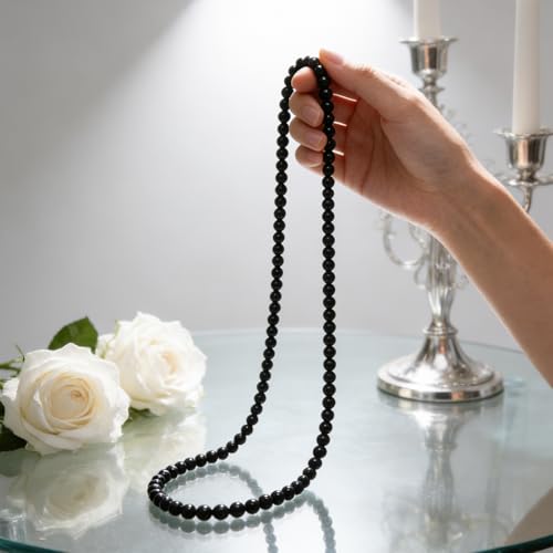 Long Pearl Necklace, Jewelry Faux Pearls Pendants Faux Pearls Strand Beads - color: Black