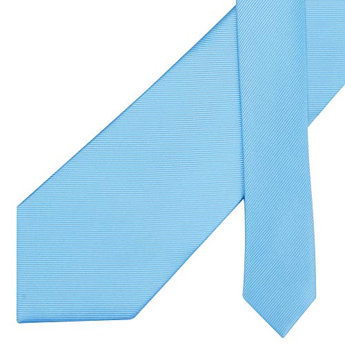 GUSLESON Classic New 3.15"（8cm） Men's Solid Color Necktie Wedding Business Tie + Gift Box - color: Light Blue