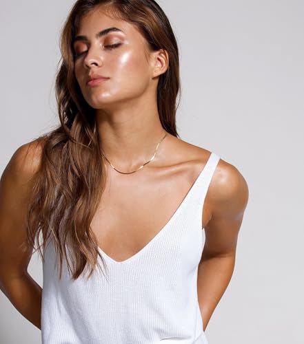 Dainty Sterling Silver Plated Diamond Choker Necklace for Women | Layered Created Diamond Pendent Necklace Set Non Tarnish, Stackable Cuban Chain Choker Jewelry - color: Gold-03