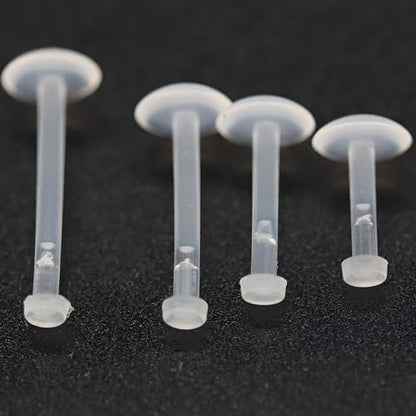 Clear Lip Piercings Set for Women Men 16 G Acrylic Tongue Rings Jewelry Nose Retainers Helix Earrings Studs Labret Piercing Para La Nariz 20 Pcs - size: 1.2*10+3