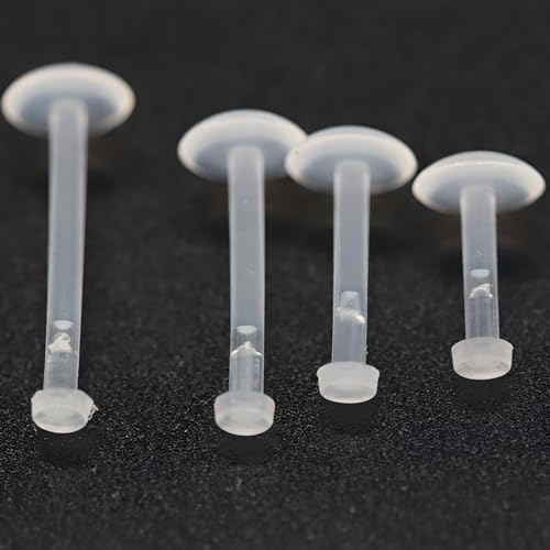 Clear Lip Piercings Set for Women Men 16 G Acrylic Tongue Rings Jewelry Nose Retainers Helix Earrings Studs Labret Piercing Para La Nariz 20 Pcs - size: 1.2*12+3