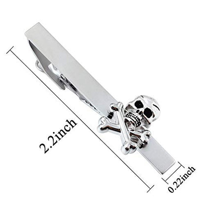 HAWSON 2 inch/ 2.2 inch Tie Clip for Men, Novelty Tie Bar Clip for Men and Boys, Interesting Tie Clip for Party - color: Skull