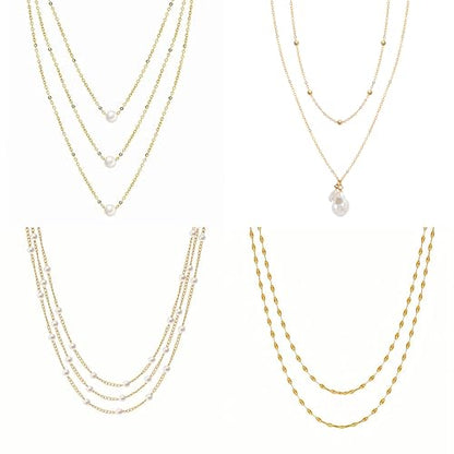 KOSMOS-LI 60 PCS Gold Plated Jewelry Sets with Costume Necklaces, Bracelets, Earrings, Knuckle Rings for Women - color: 60gold