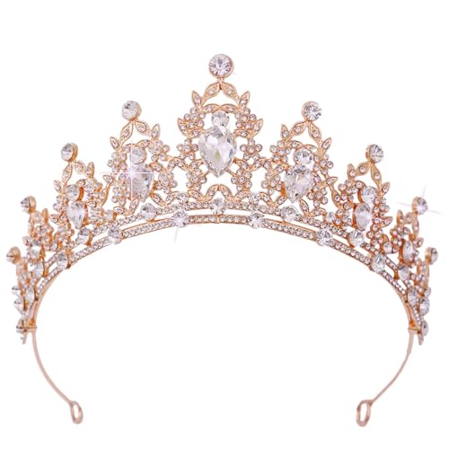 Kamirola - Queen Crown and Tiaras Princess Crown for Women Crystal Headbands for Bridal, Princess for Wedding and Party - color: Gold White
