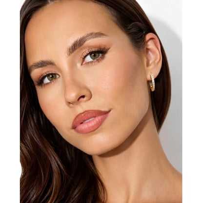 RANKEEF Small Rhinestone Hoop Earrings 925 Silver Everyday Cartilage Hoops Hypoallergenic Dainty 14K Gold Plated Huggie Sparkle Double Row Cubic Zirconia Hoop Earrings 10/15/20/25mm - color: Gold, size: 20mm