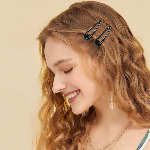 40pcs Snap Hair Clips, 2'' Hair Clip, Non-slip Black Hairpin Accessories for Women Girls, Metal Barrettes for Styling, Black - color: 2'' Black